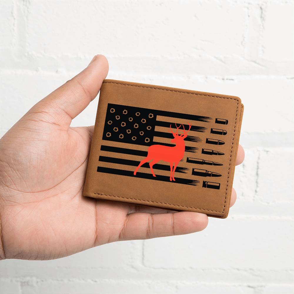 Customized Leather Wallet for Deer Hunting Enthusiasts - A Perfect Gift for Outdoorsmen, Game Hunters and your hunting buddies