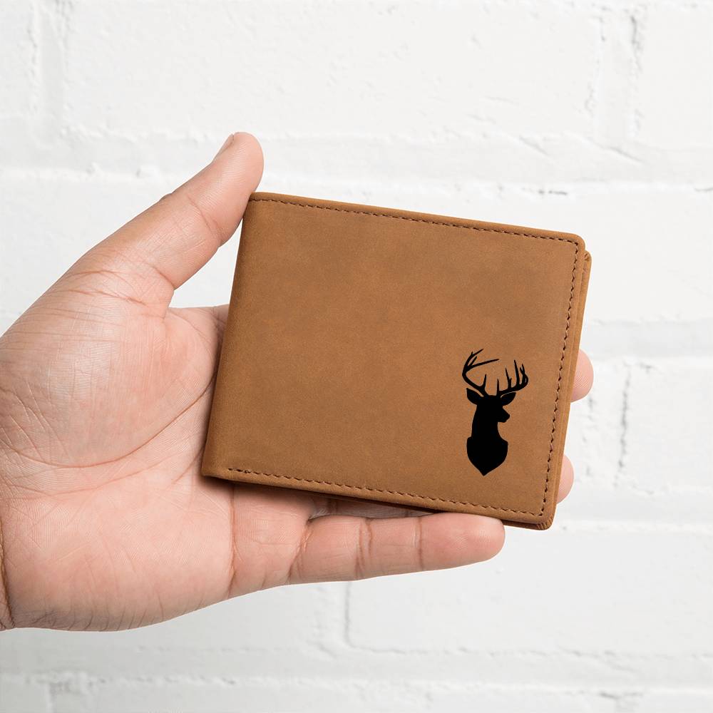 Exclusive Deer Antlers on Genuine Leather Wallet for the Men in your life