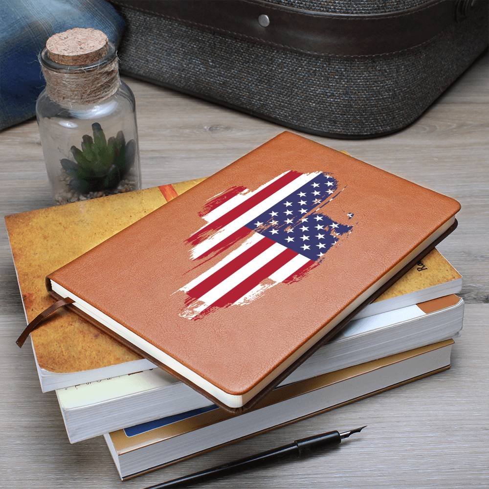 American Flag Journal made of Vegan Leather with 200 lined pages for your personal notes, music, prayers or reminders