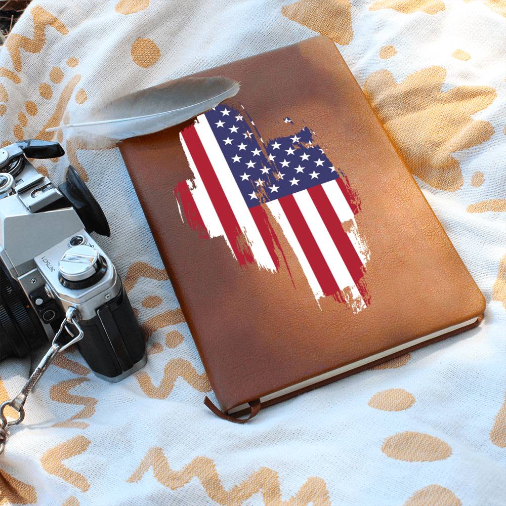 American Flag Journal made of Vegan Leather with 200 lined pages for your personal notes, music, prayers or reminders