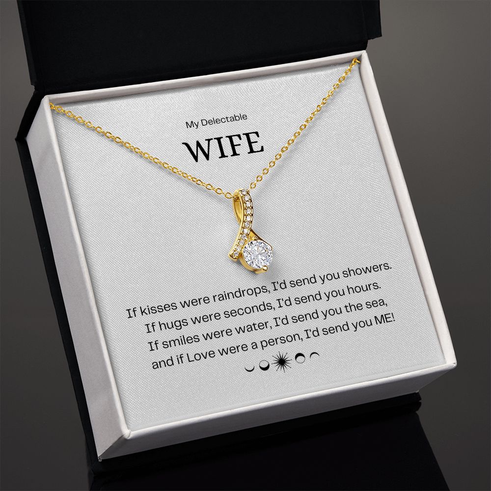 Delectable Wife - Petite Ribbon shaped pendant and Necklace