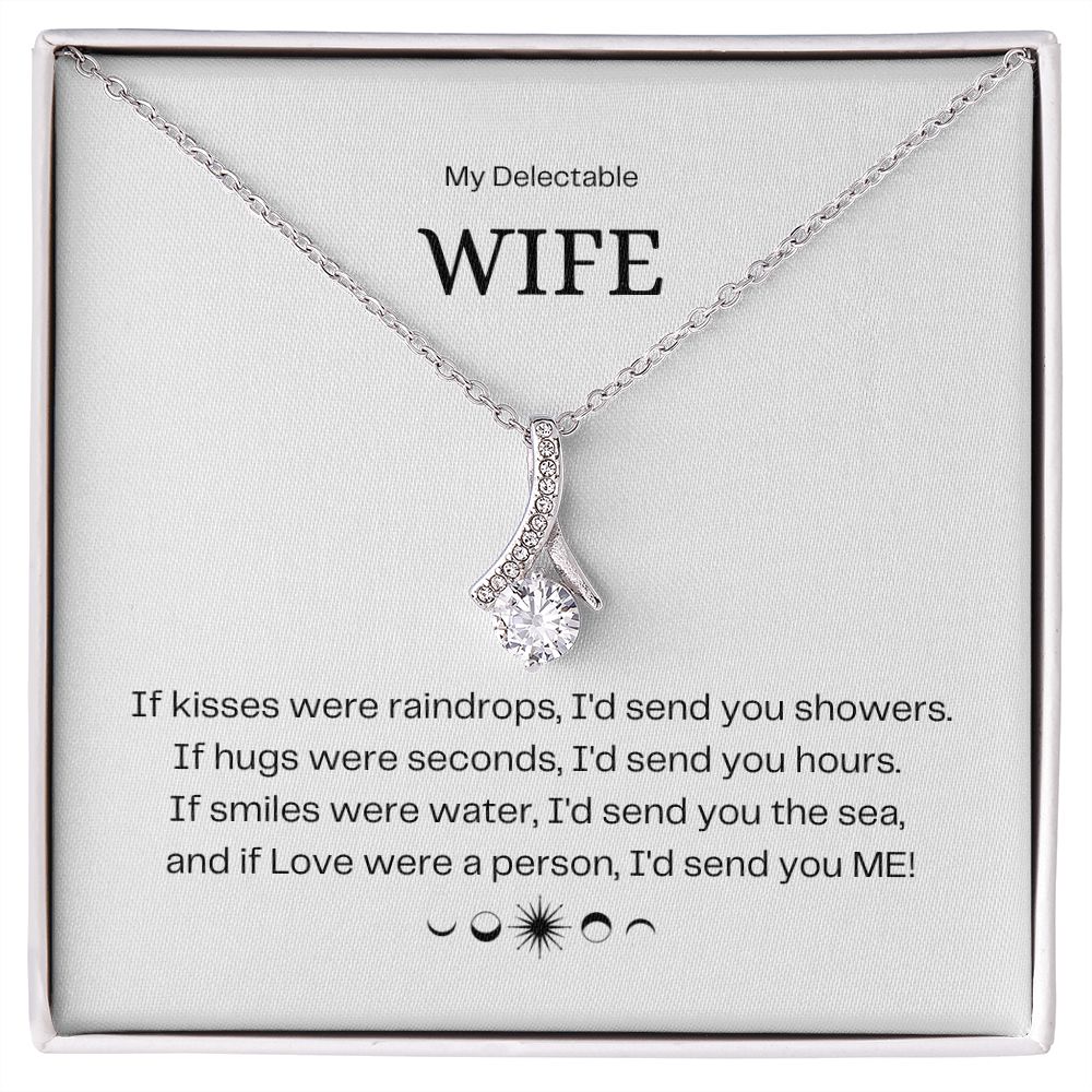 Delectable Wife - Petite Ribbon shaped pendant and Necklace