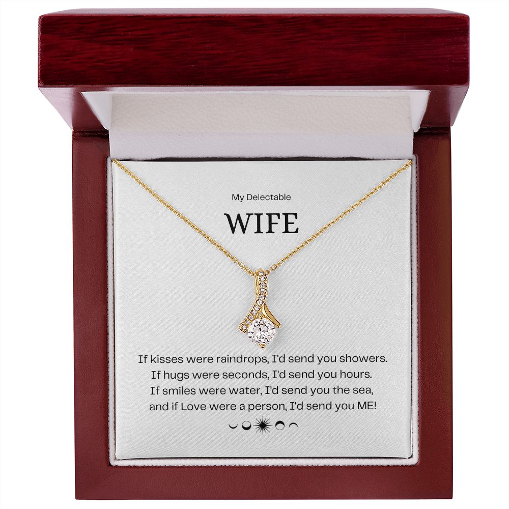 Delectable Wife - Petite Ribbon shaped pendant and Necklace