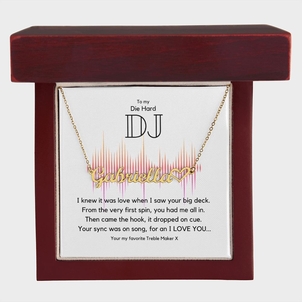 Die Hard DJ - Customizable Monogram Necklace with Heart
