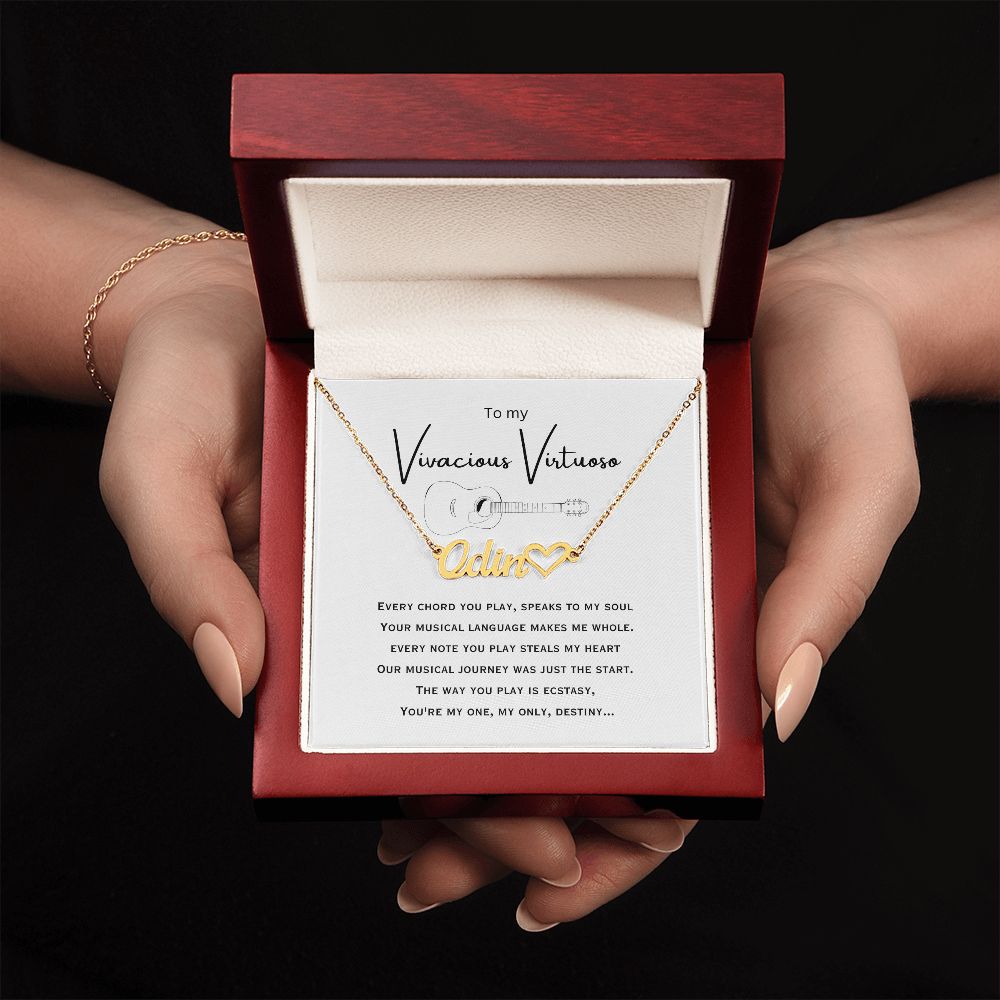 Vivacious Virtuoso - Customized Signature Necklace with Heart