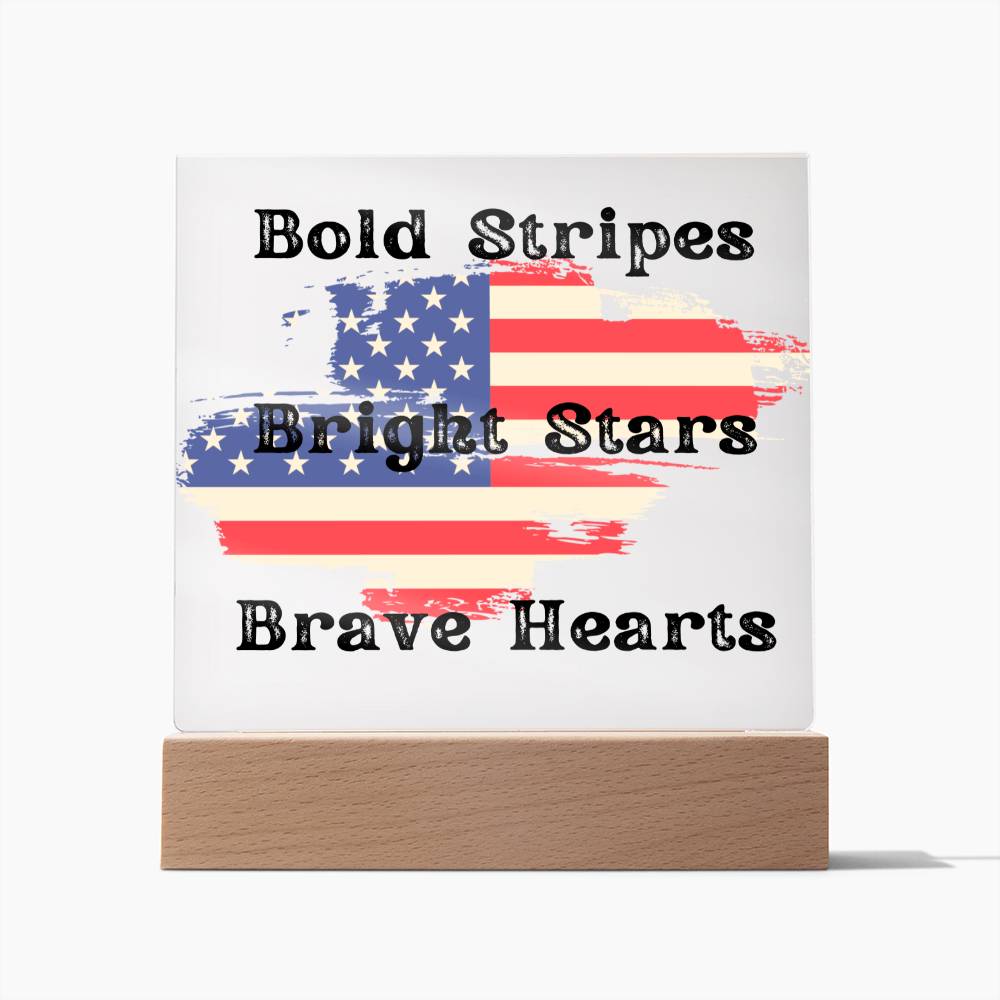 Patriotic Style, Multi-colored LED Night Light for your Office, Bar, Bedside or Mantle Piece for 4th of July and beyond