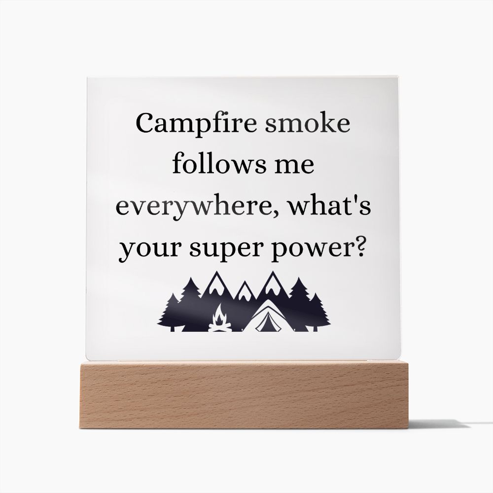 Camping Themed Multi-colored LED Night Light for your Office, Bar, Bedside or Mantle Piece