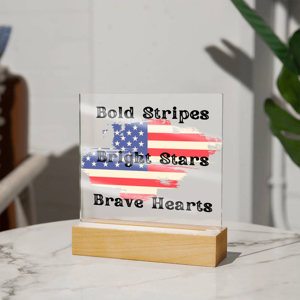 Patriotic Style, Multi-colored LED Night Light for your Office, Bar, Bedside or Mantle Piece for 4th of July and beyond