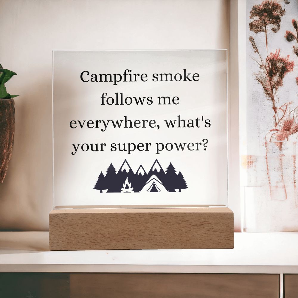 Camping Themed Multi-colored LED Night Light for your Office, Bar, Bedside or Mantle Piece