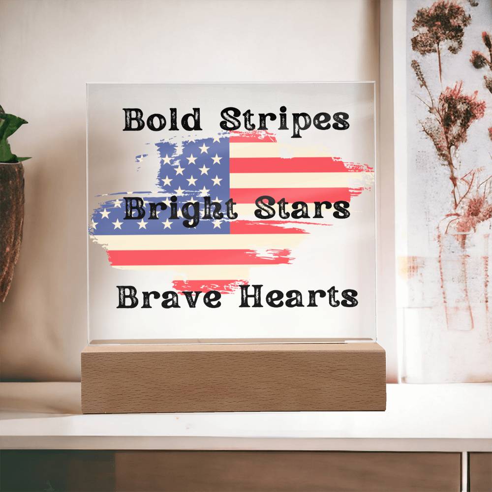 Patriotic Style, Multi-colored LED Night Light for your Office, Bar, Bedside or Mantle Piece for 4th of July and beyond