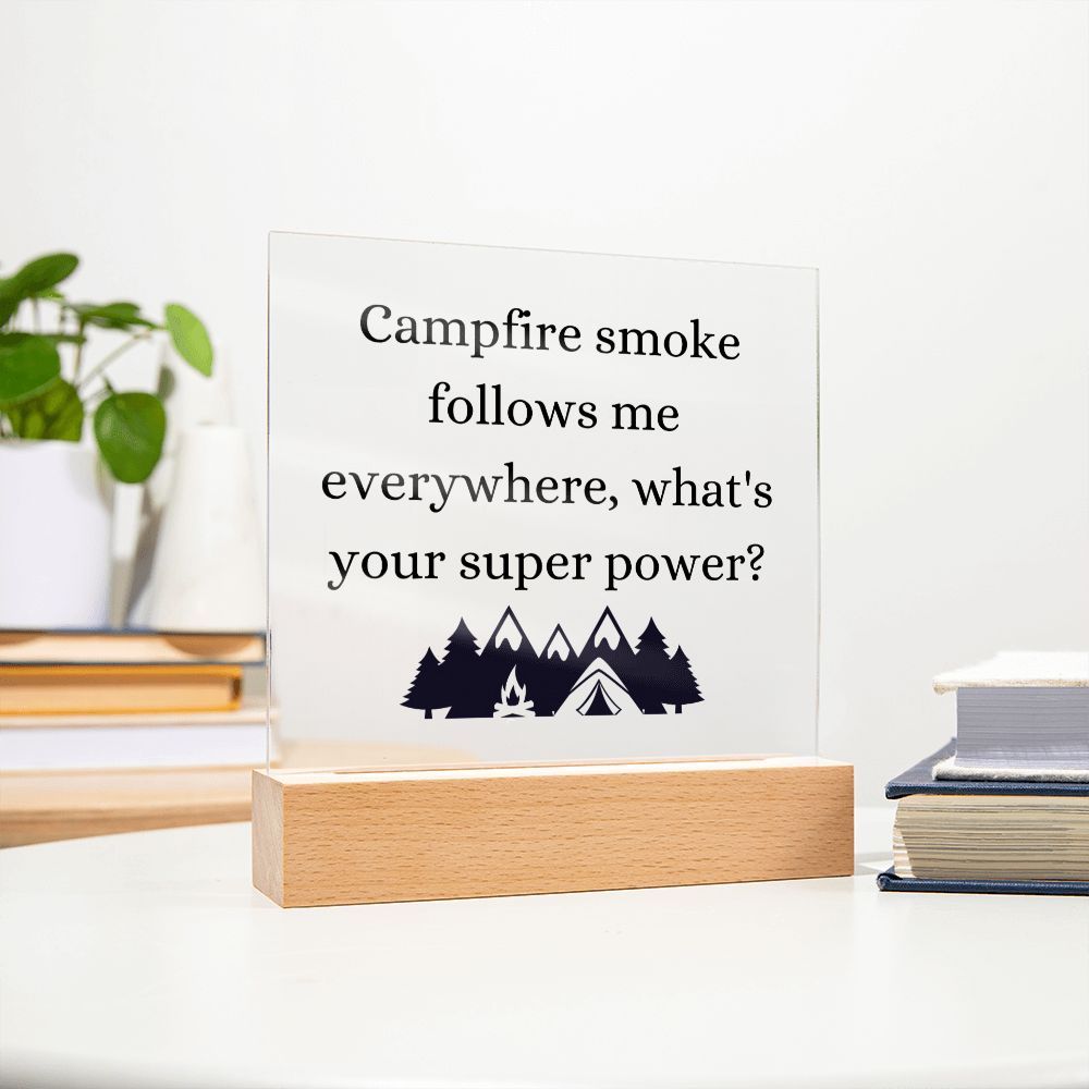 Camping Themed Multi-colored LED Night Light for your Office, Bar, Bedside or Mantle Piece