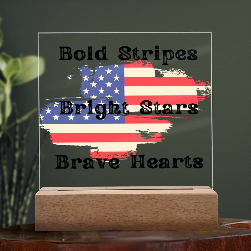 Patriotic Style, Multi-colored LED Night Light for your Office, Bar, Bedside or Mantle Piece for 4th of July and beyond