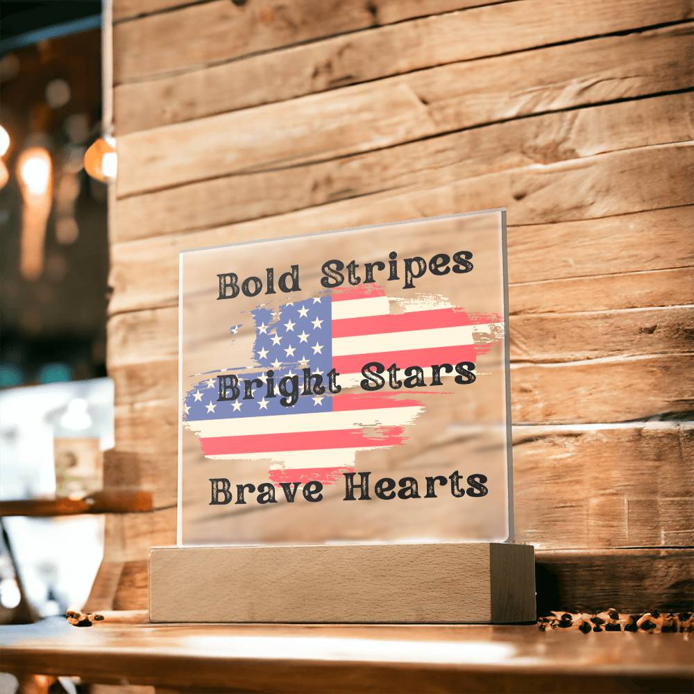 Patriotic Style, Multi-colored LED Night Light for your Office, Bar, Bedside or Mantle Piece for 4th of July and beyond