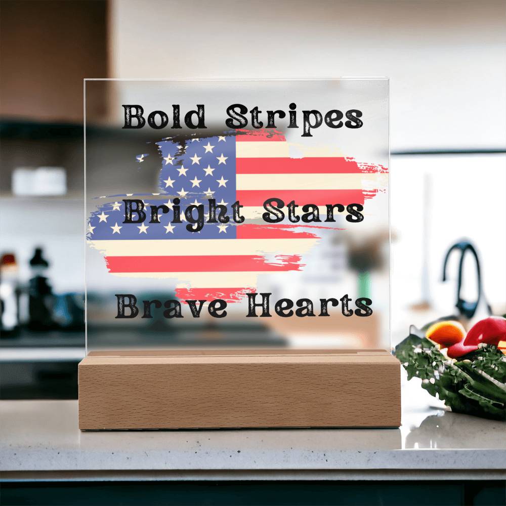 Patriotic Style, Multi-colored LED Night Light for your Office, Bar, Bedside or Mantle Piece for 4th of July and beyond