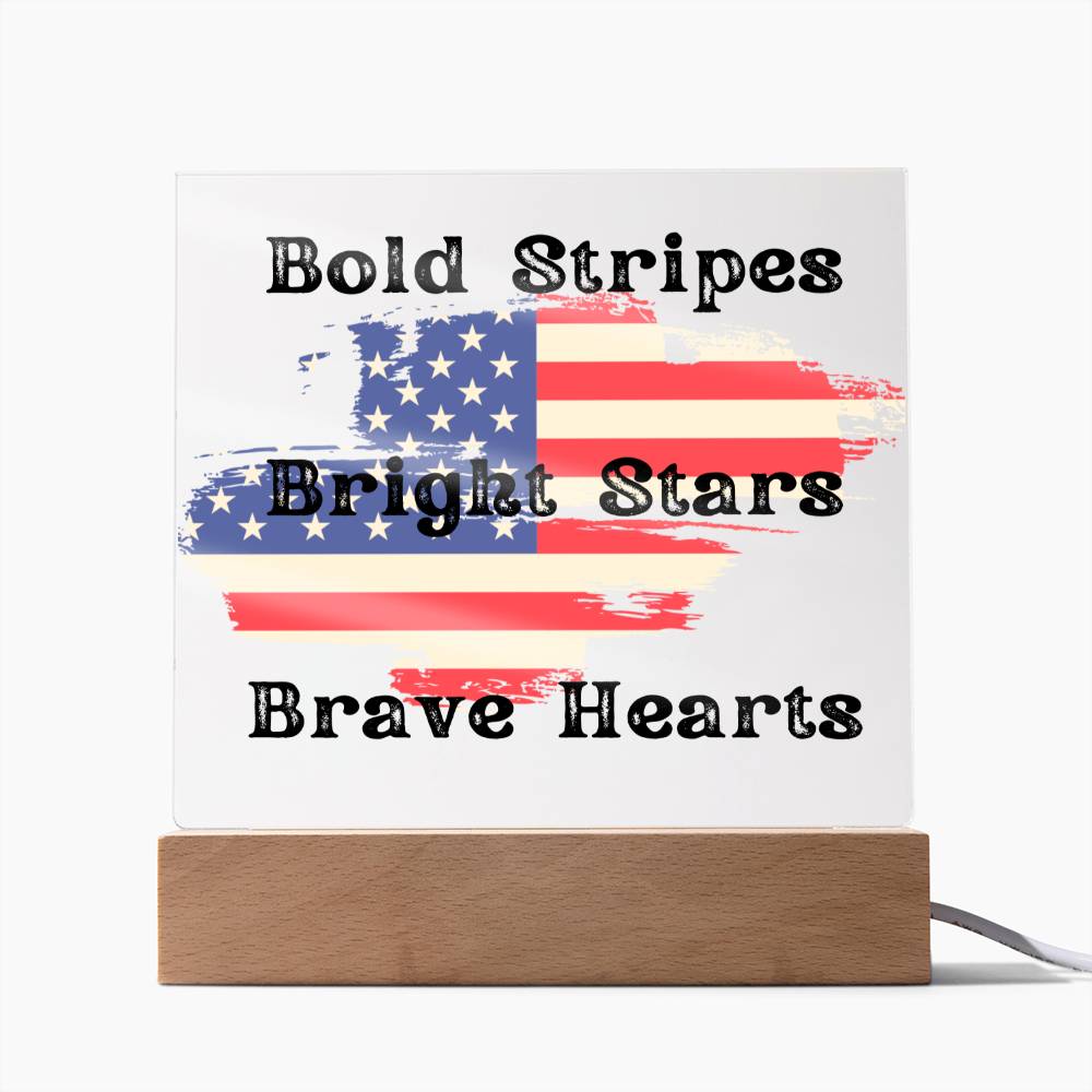 Patriotic Style, Multi-colored LED Night Light for your Office, Bar, Bedside or Mantle Piece for 4th of July and beyond