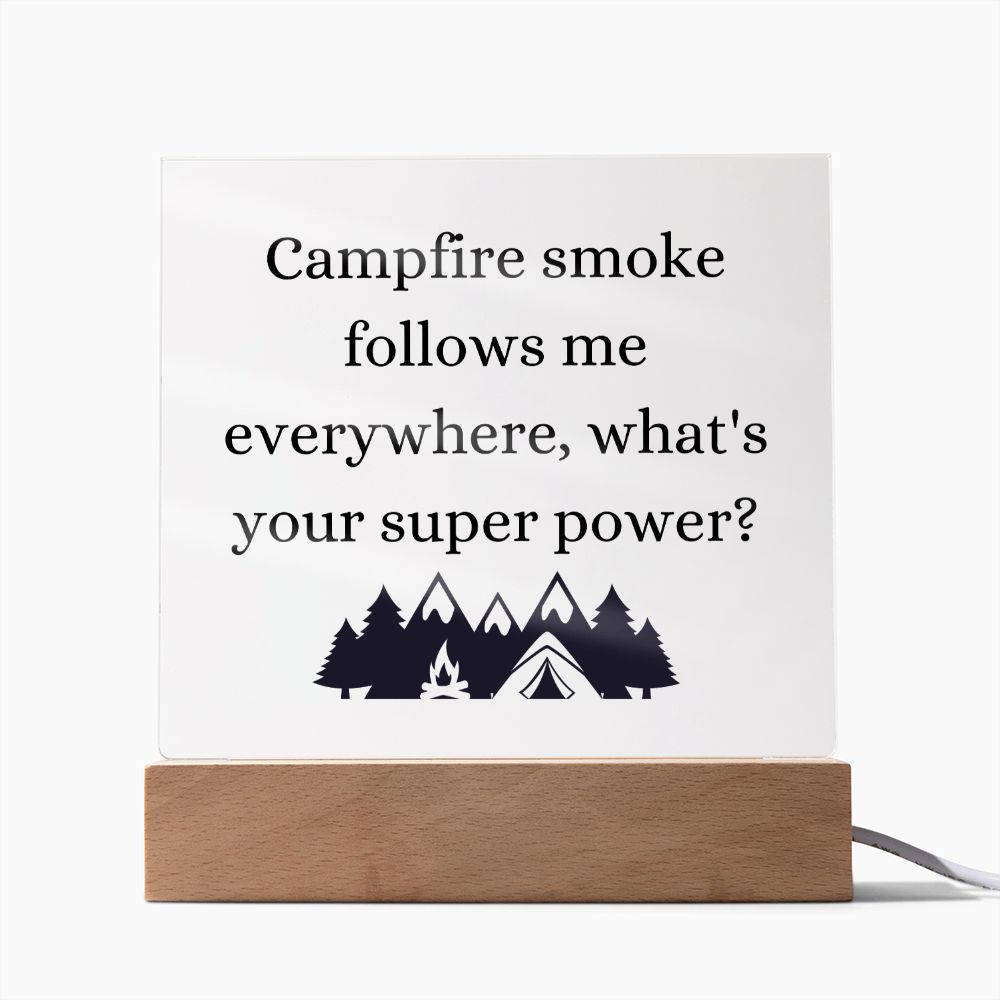 Camping Themed Multi-colored LED Night Light for your Office, Bar, Bedside or Mantle Piece