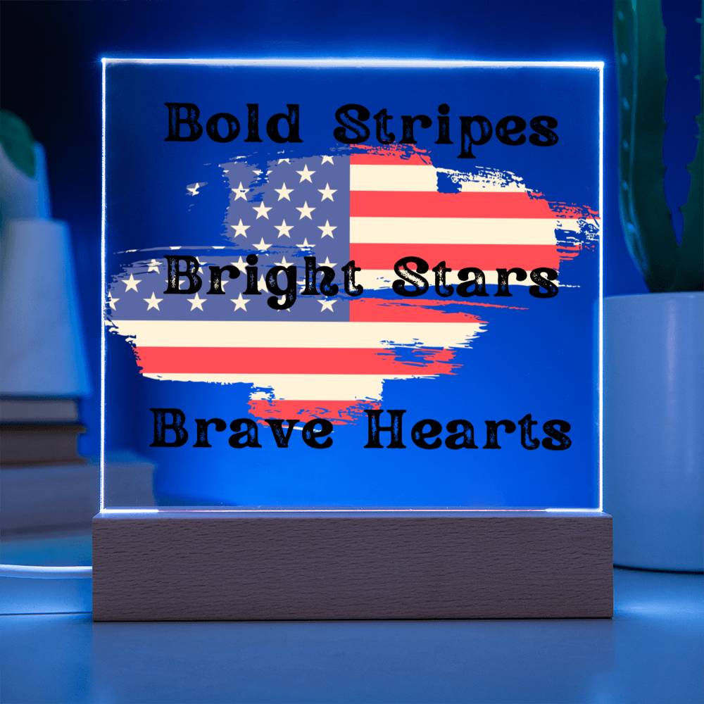 Patriotic Style, Multi-colored LED Night Light for your Office, Bar, Bedside or Mantle Piece for 4th of July and beyond