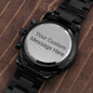 For that Special Man in your Life - Customizable Engraved Black Chronograph Watch