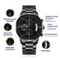 For that Special Man in your Life - Customizable Engraved Black Chronograph Watch