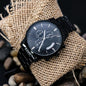 For that Special Man in your Life - Customizable Engraved Black Chronograph Watch