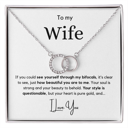 My Wife - Perfect Pair Necklace with 20 Dazzling CZ Crystals