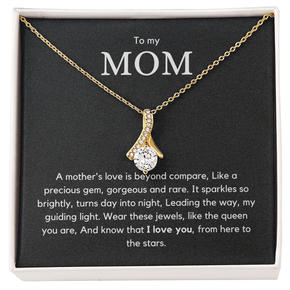 To Mom - Alluring Beauty Necklace with white or yellow gold finish