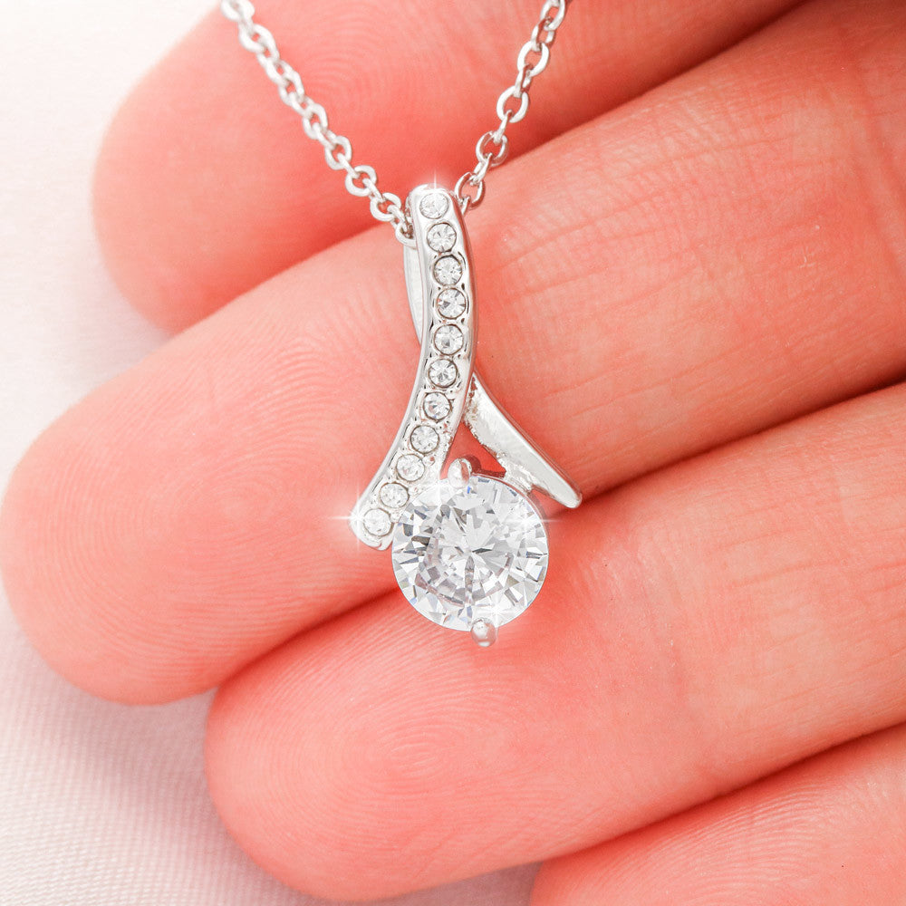 Wonderful Mother - Petite ribbon shaped pendant and necklace