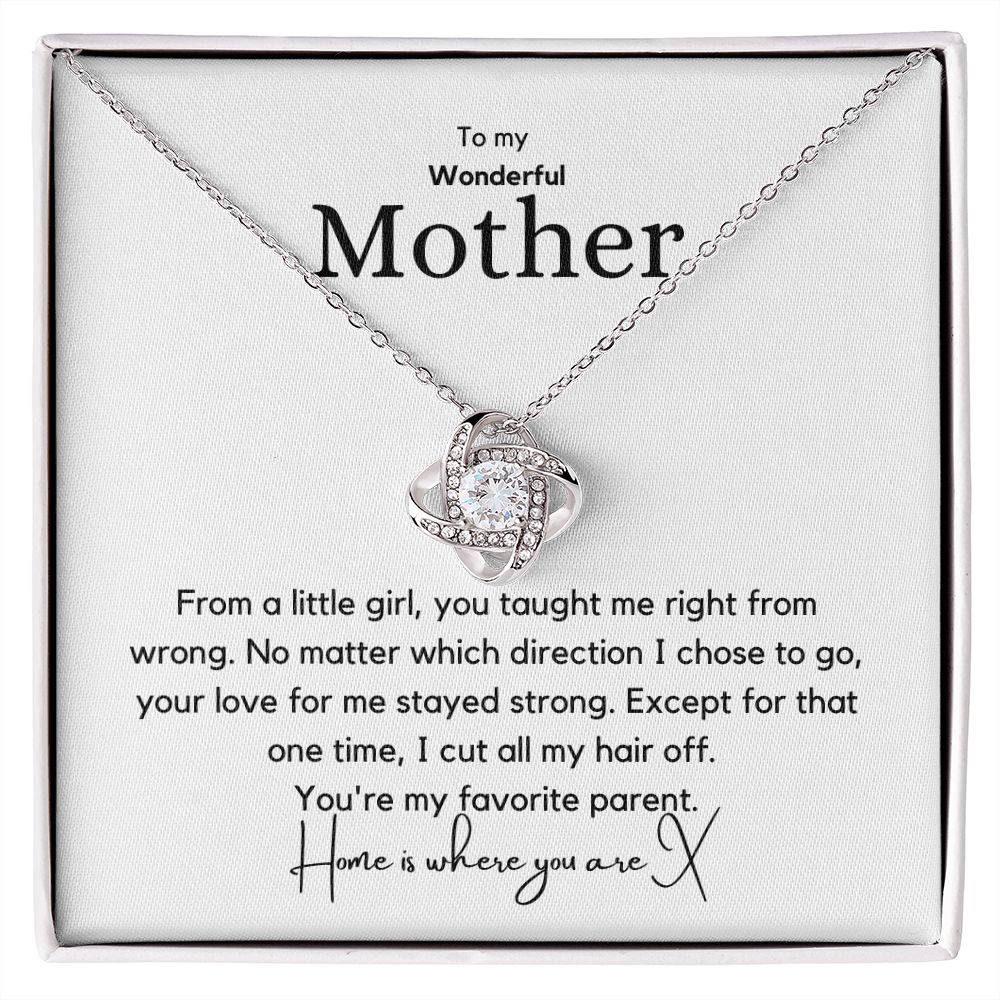 Wonderful Mother - Love Knot Necklace and Pendant