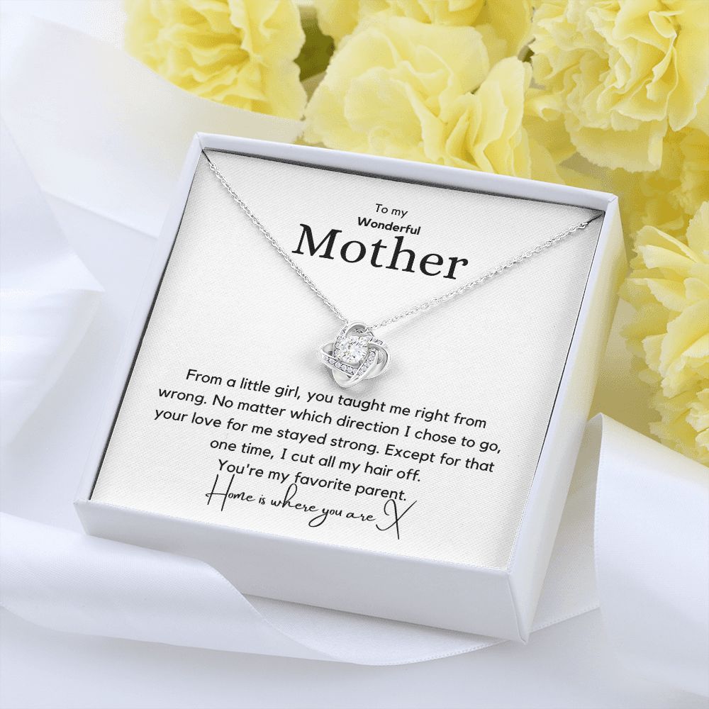 Wonderful Mother - Love Knot Necklace and Pendant