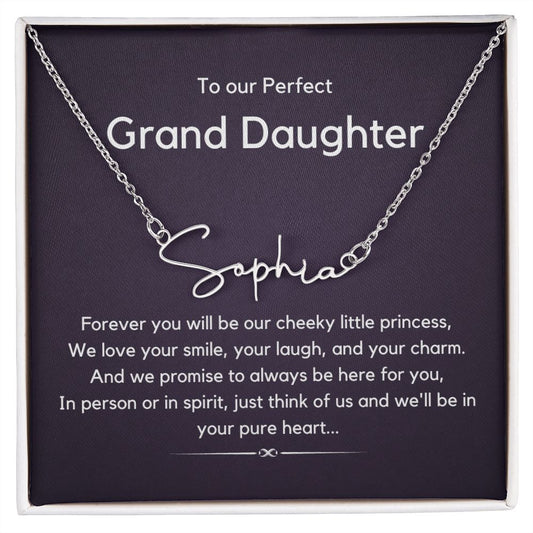 Perfect Granddaughter - Signature Style Customizable Name Necklace