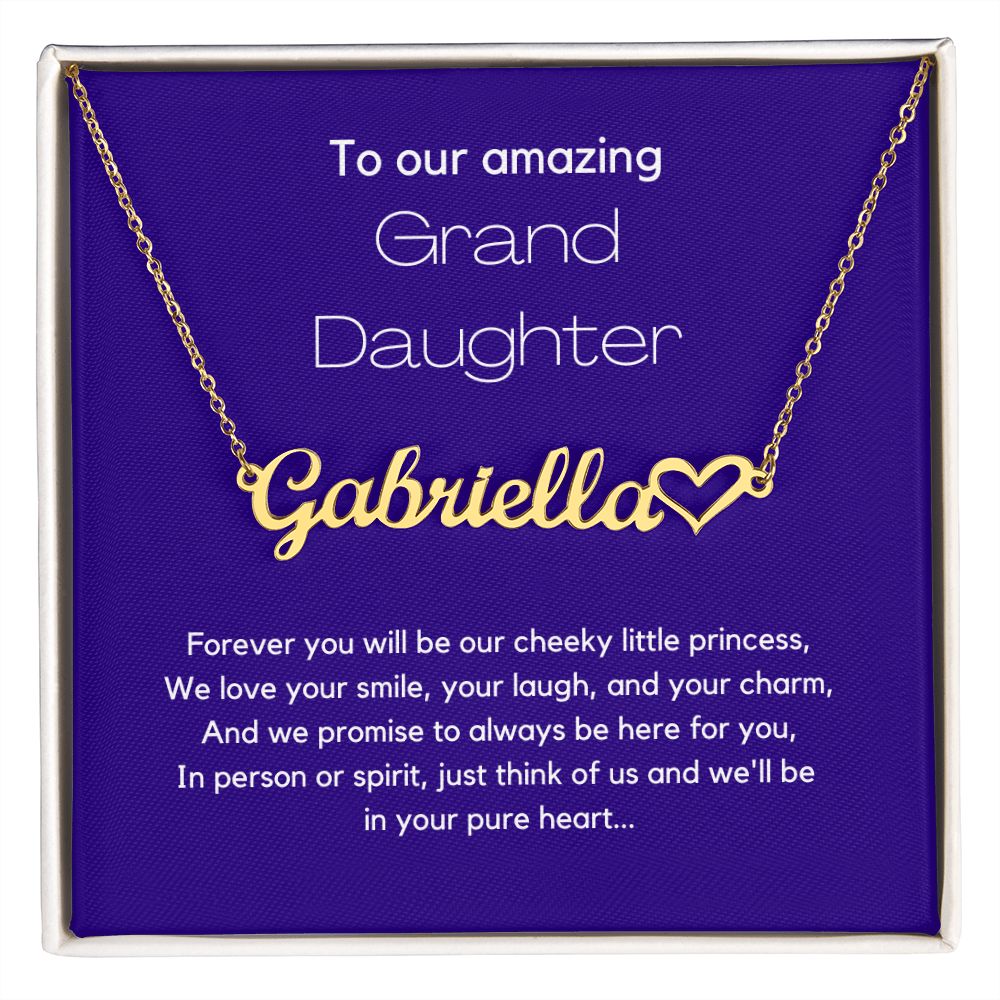 Our Amazing Granddaughter - Personalized Heart Name Necklace