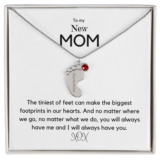 Tiny Feet - Customized Necklace and Birthstones