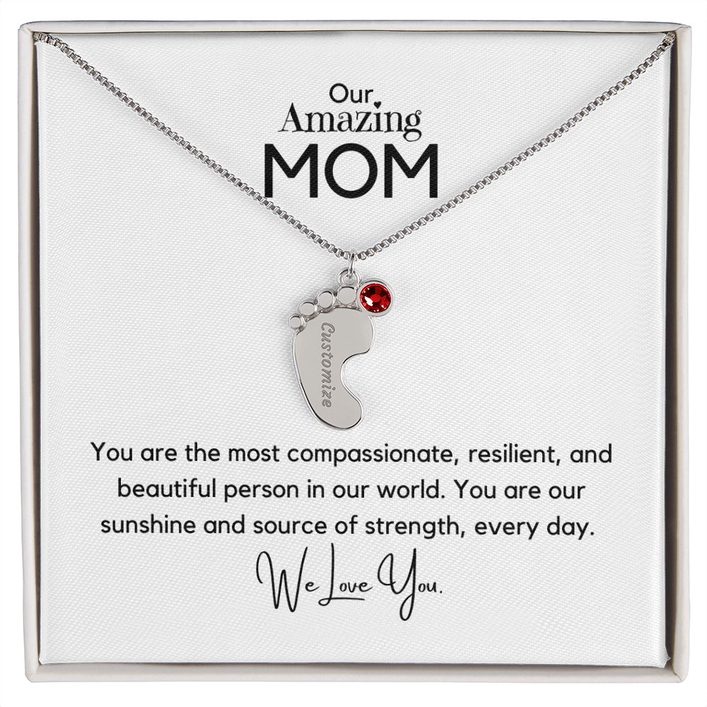 Amazing Mom - Customized Necklace and Birthstones