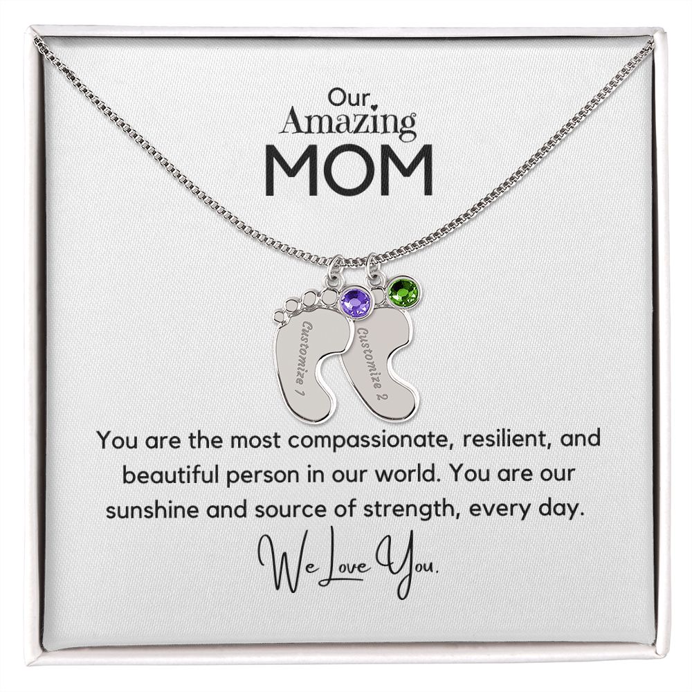Amazing Mom - Customized Necklace and Birthstones