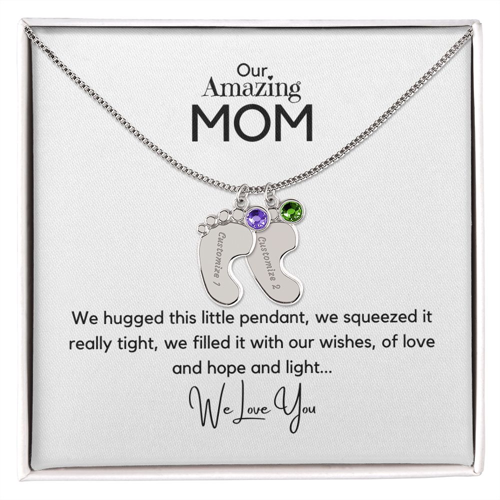 Amazing Mom - Customized Necklace and Birthstones
