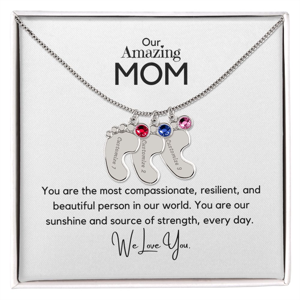Amazing Mom - Customized Necklace and Birthstones