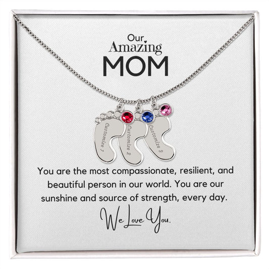Amazing Mom - Customized Necklace and Birthstones