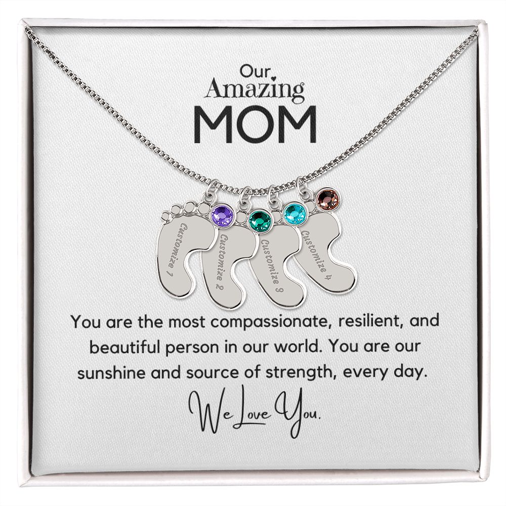 Amazing Mom - Customized Necklace and Birthstones