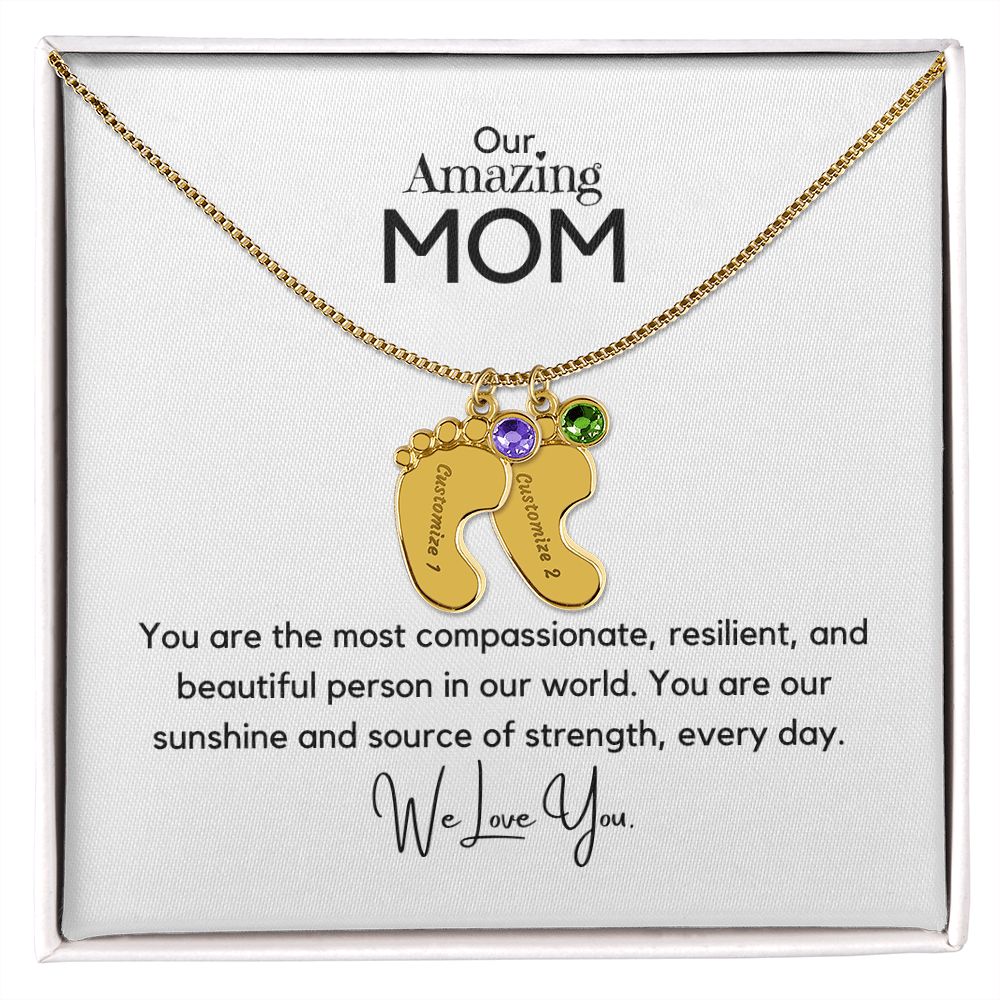 Amazing Mom - Customized Necklace and Birthstones