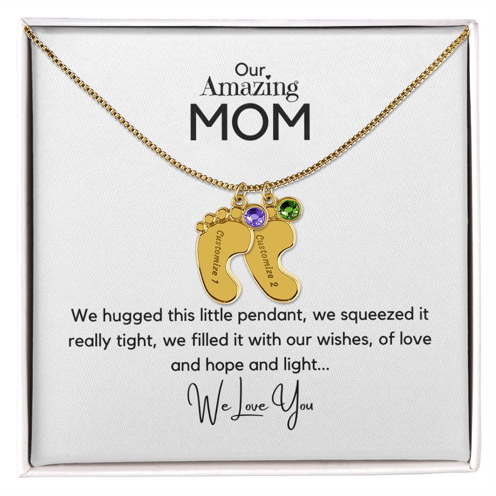 Amazing Mom - Customized Necklace and Birthstones