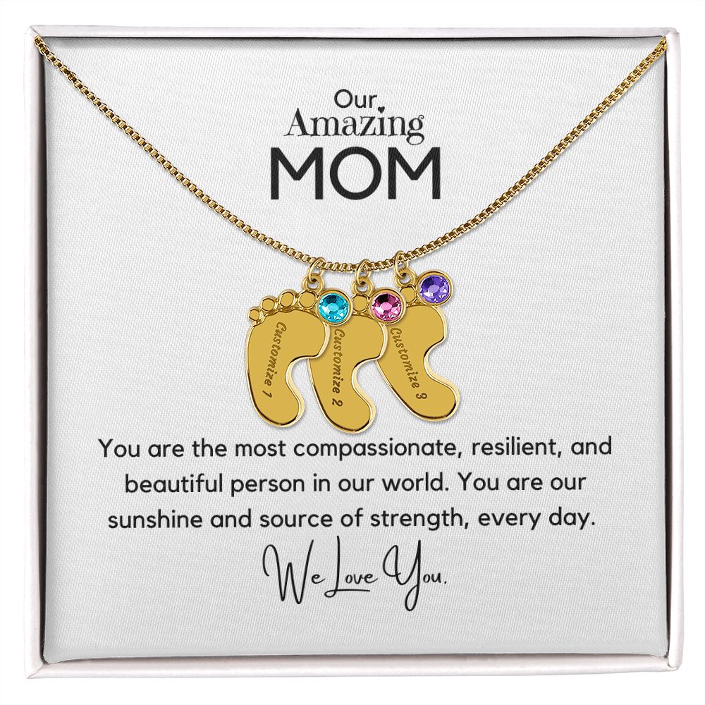 Amazing Mom - Customized Necklace and Birthstones