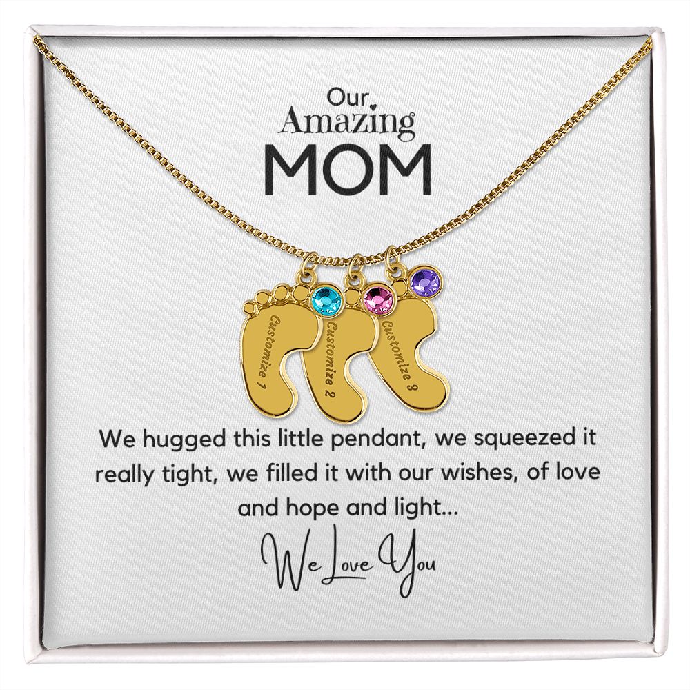 Amazing Mom - Customized Necklace and Birthstones