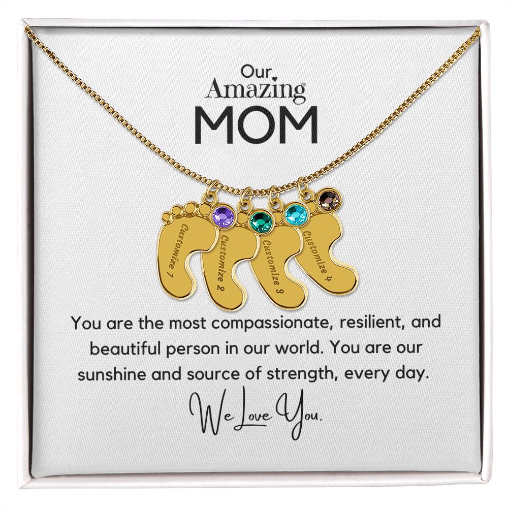 Amazing Mom - Customized Necklace and Birthstones