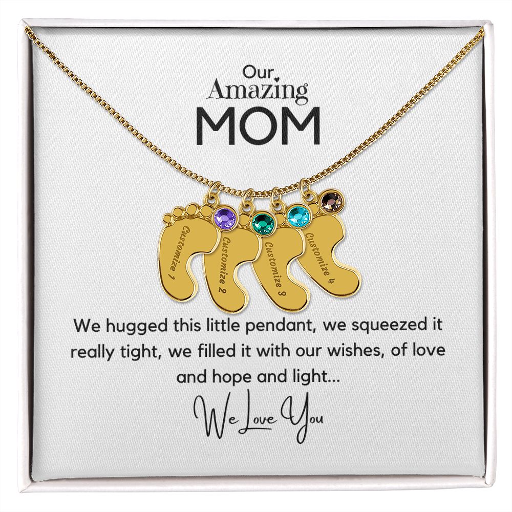 Amazing Mom - Customized Necklace and Birthstones
