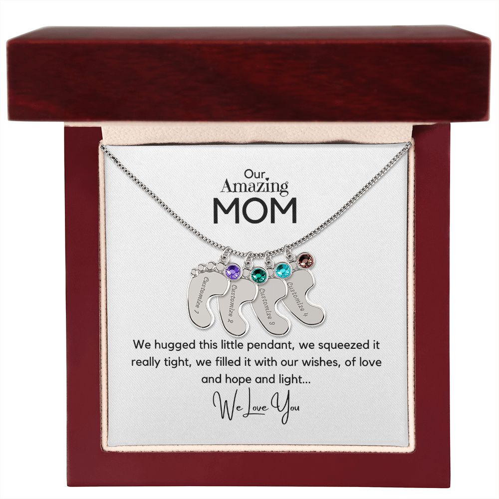 Amazing Mom - Customized Necklace and Birthstones