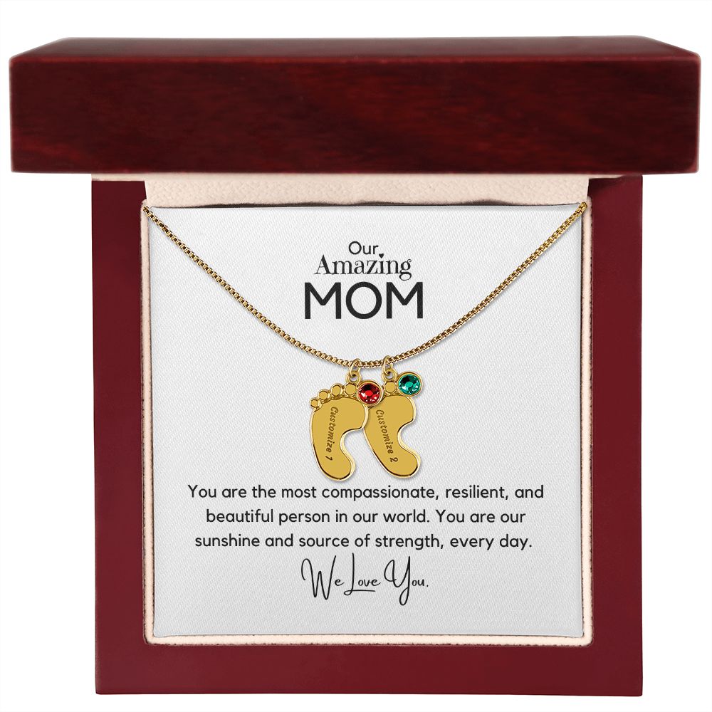 Amazing Mom - Customized Necklace and Birthstones