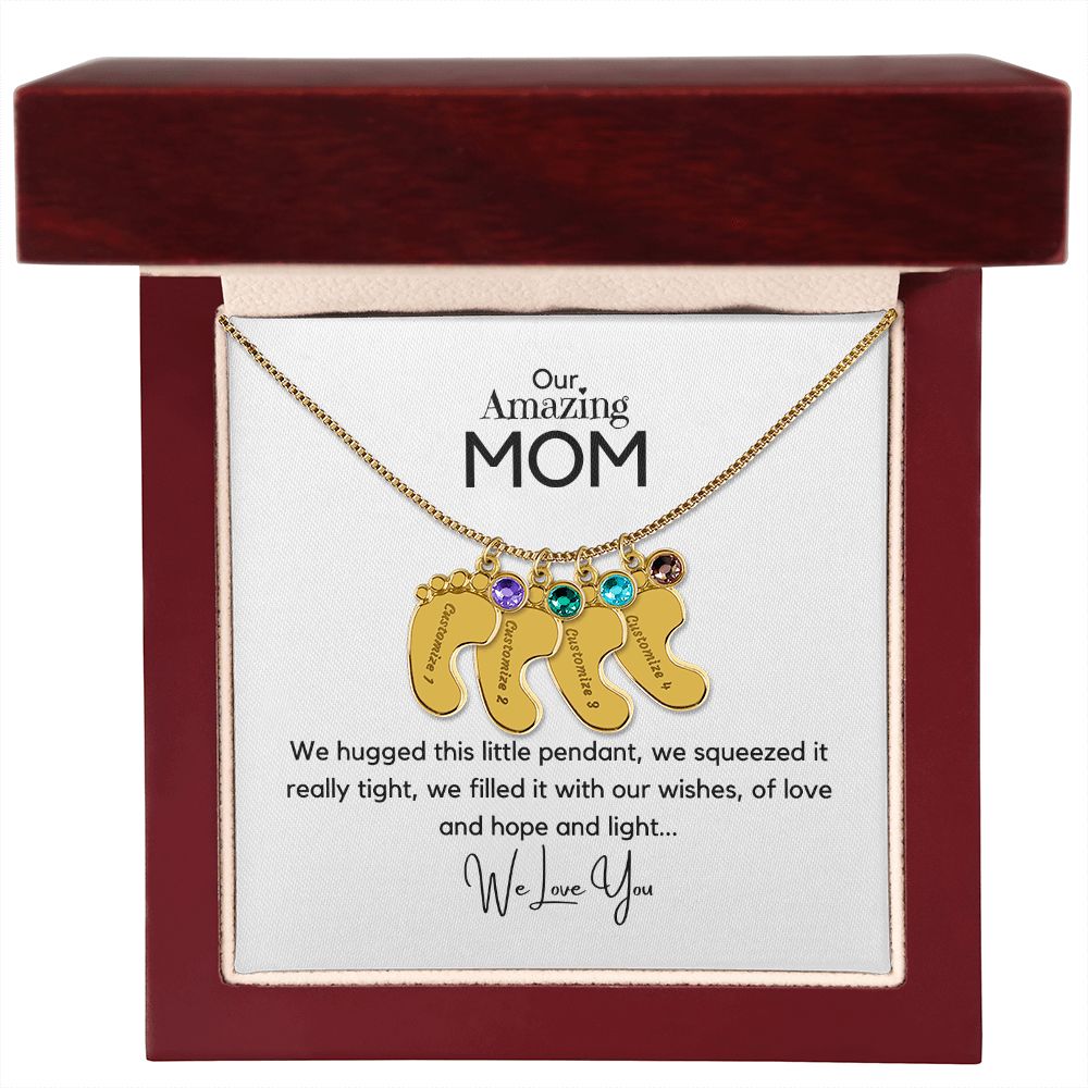 Amazing Mom - Customized Necklace and Birthstones