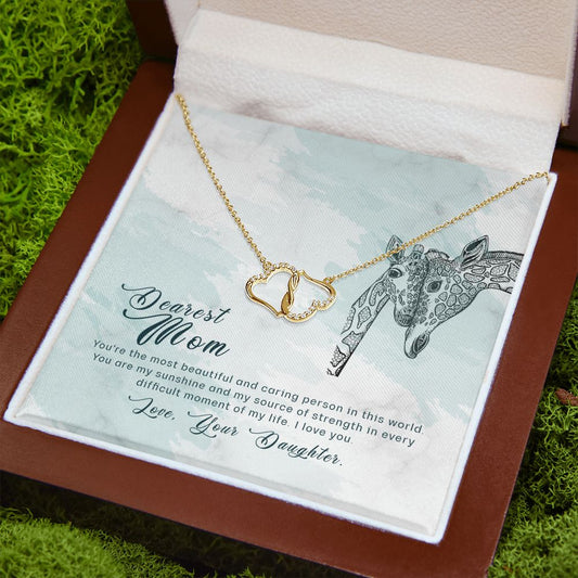 Dearest Mom - Perfect Everlasting Love Necklace with solid gold hearts