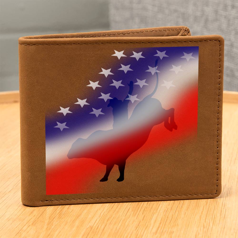 Bull Riding Enthusiasts Leather Wallet for the Cowboy in your Life