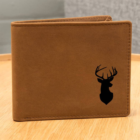 Exclusive Deer Antlers on Genuine Leather Wallet for the Men in your life